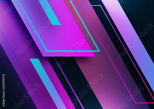 Obraz Modern abstract geometric background. Colorful tilted rectangles. Place for text. Corporate design. Vector