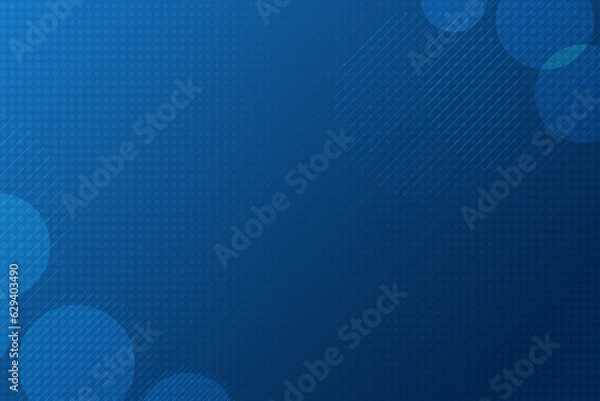 Fototapeta Technology background with science concept and redial shape. Abstract blue template for presentation and design.