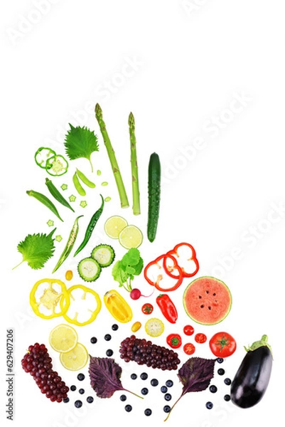 Fototapeta 夏野菜　夏果実　いろどり