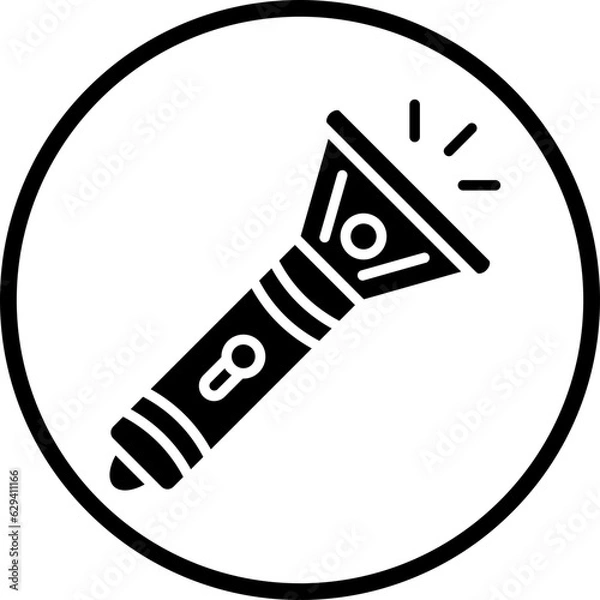 Fototapeta Vector Design Police Flashlight Icon Style