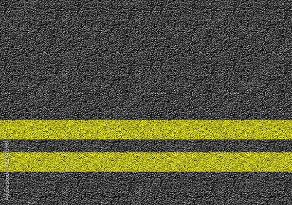 Fototapeta Yellow no parking Lines On Road side. 