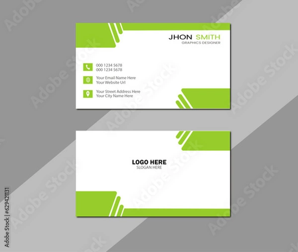 Fototapeta template, visiting card. modern design template, modern creative design, clean business card design. template, visiting card. icon layout and illustration.