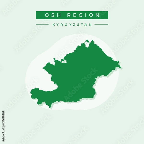 Fototapeta Vector illustration vector of Osh Region map Kyrgyzstan