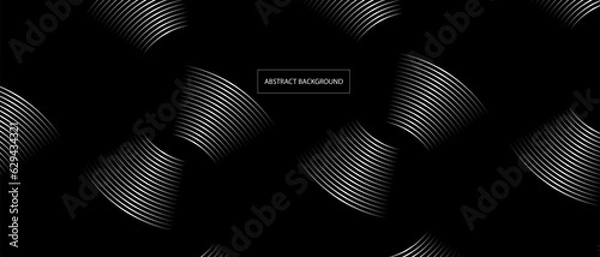 Obraz Abstract 3d black line background with space area