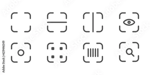 Fototapeta barcode and qr code shortcut icons