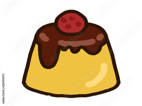 Fototapeta シンプルなプリンのイラスト