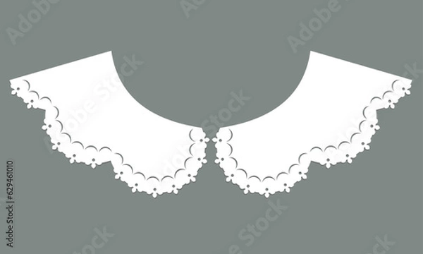 Obraz white cotton collar lace design vector.