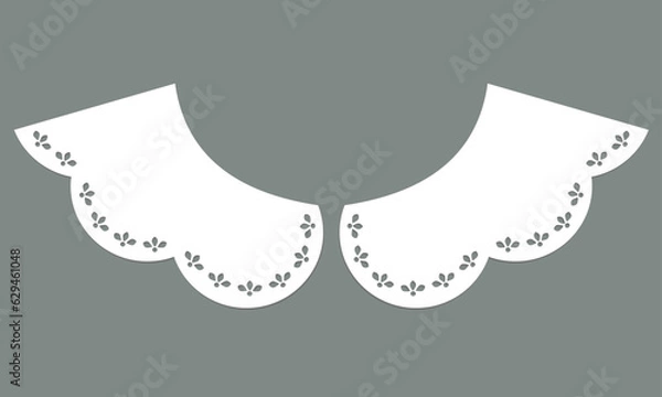 Obraz white cotton collar lace design vector.