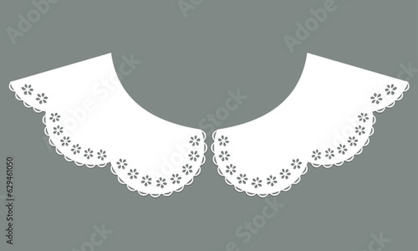 Obraz white cotton collar lace design vector.