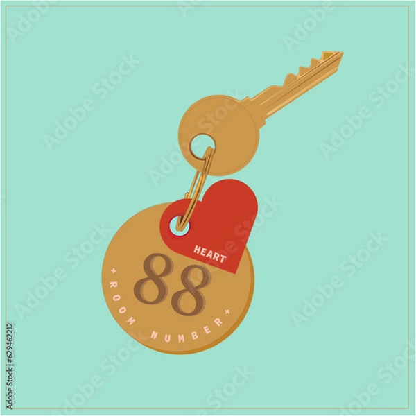 Obraz Round keychain with red hearts