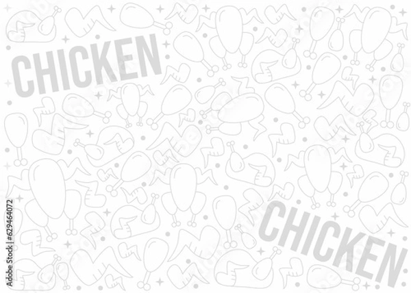 Obraz Chicken pattern or background design