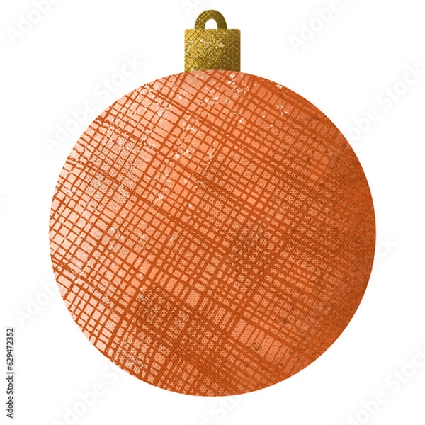 Obraz orange Christmas ball isolated on white background