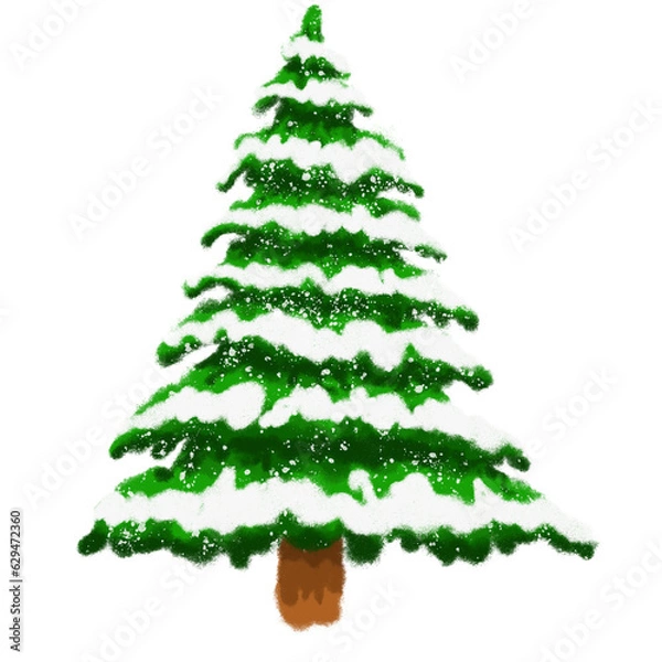 Obraz christmas tree isolated on white background