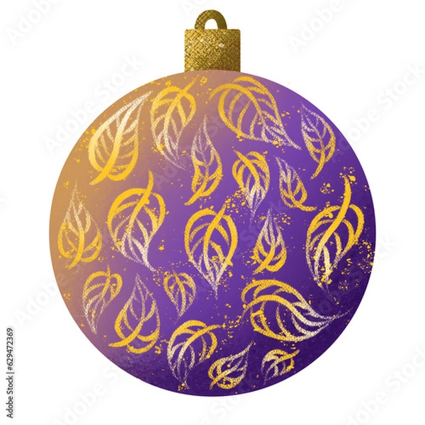 Obraz purple Christmas ball isolated on white background