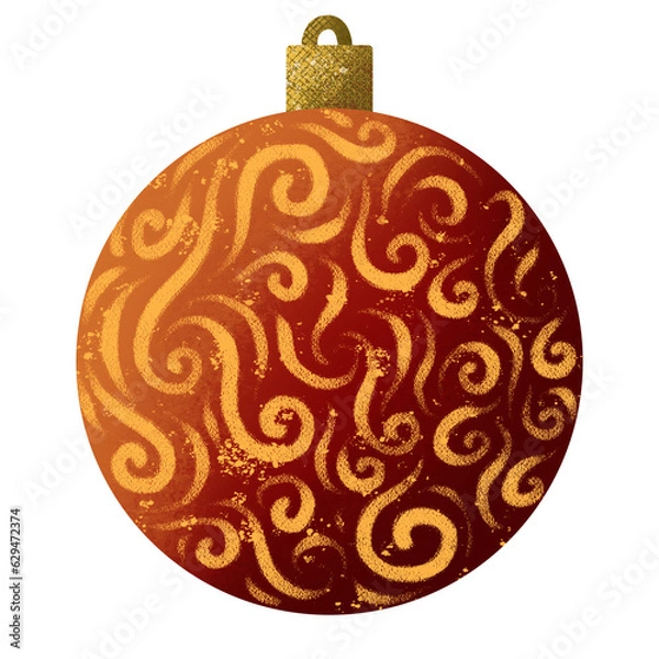Obraz red Christmas ball isolated on white background
