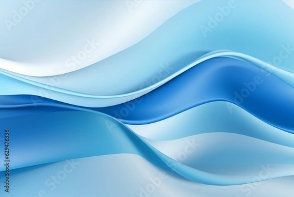 Fototapeta Abstract Light Blue Background with Soft Glowing Lights and Floating Snowflakes, Copy Space, Generative AI