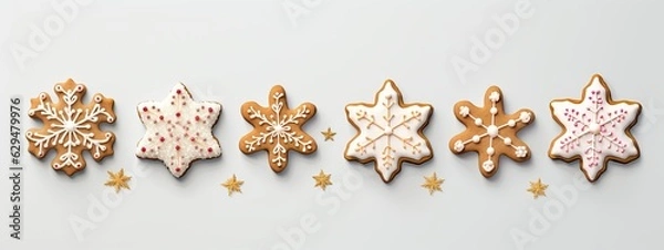 Obraz banner christmas background pattern cookies with christmas pattern