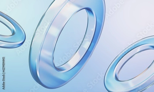 Fototapeta Abstract background with glass shapes 3d render