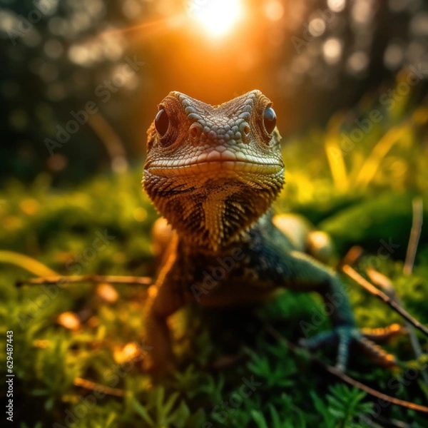 Fototapeta Lizard, Wildlife Photography, Generative AI