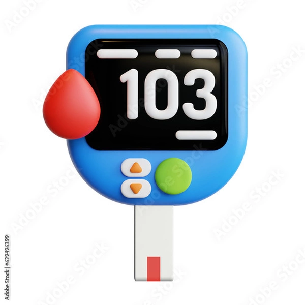 Obraz 3D Glucometer Medical concept high quality render illustration