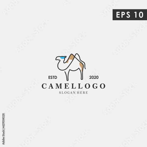 Obraz Camel Modern Logogram Design Vector Template With Flat Style