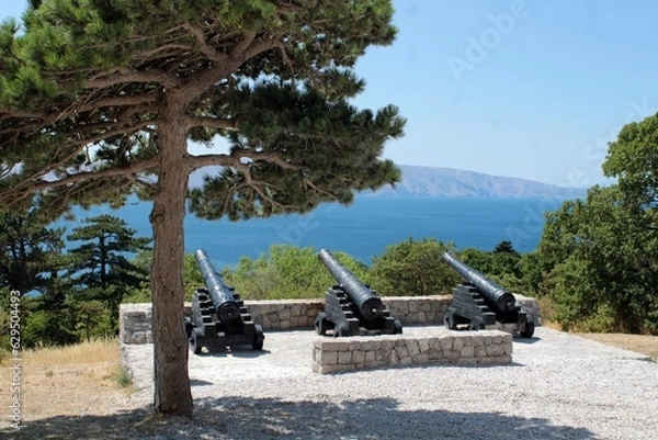 Obraz Canons with a seaview, Nehaj Castle, Senj