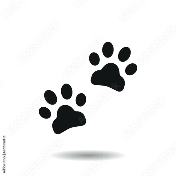 Fototapeta Paw icon vector illustration. Footprint on isolated background. Foot sign concept.