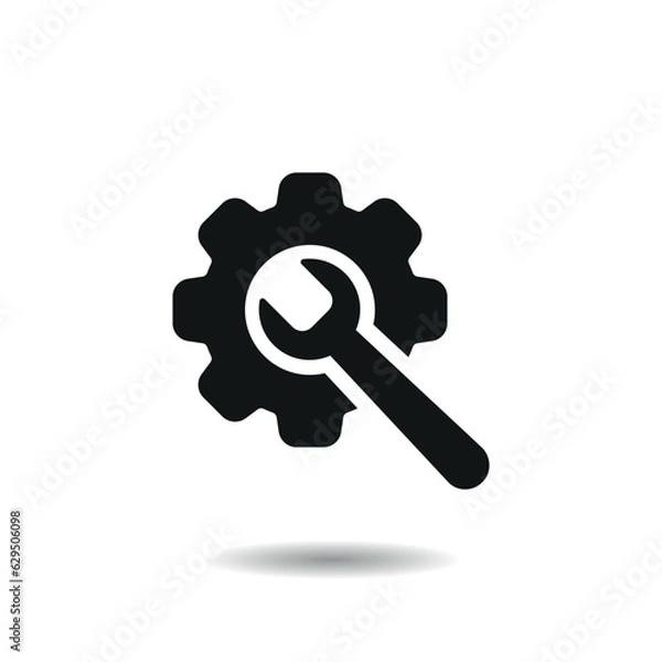 Fototapeta Wrench icon vector illustration. Service tool on isolated background. Settings sign concept.