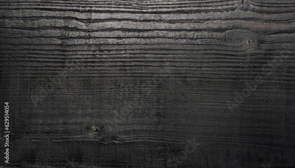 Obraz Black Wooden structural surface. Top view.