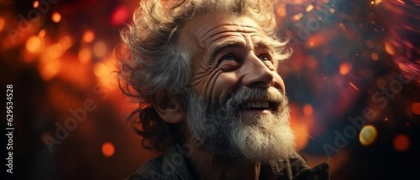 Fototapeta A happy and joyful man, radiating positive energy. Generative AI
