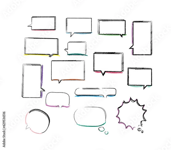 Fototapeta 手描きな吹き出しのアイコンです