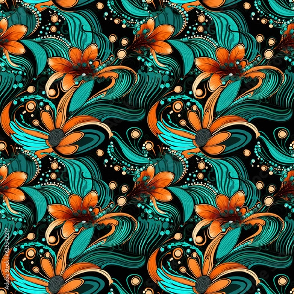 Fototapeta seamless floral pattern seamless
