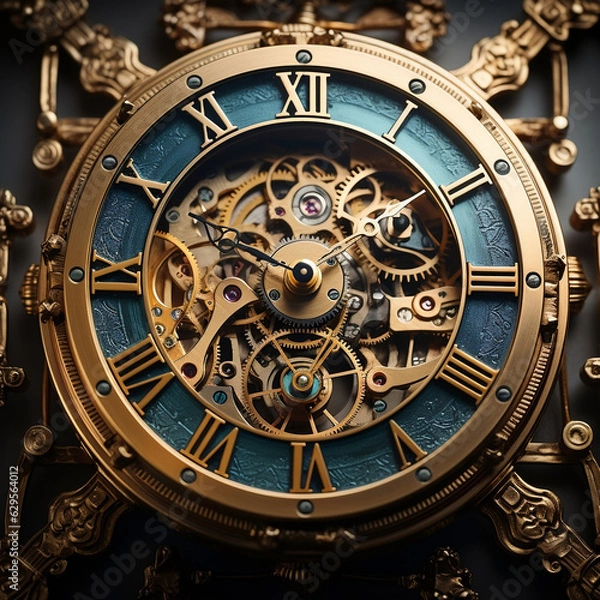 Obraz Vintage Steampunk Clock Face on Grunge Background