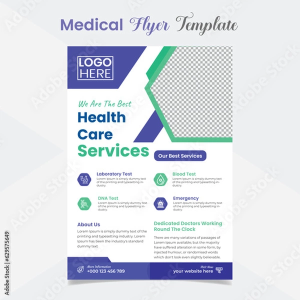Obraz Medical healthcare multipurpose poster and flyer template design