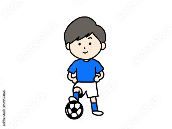 Fototapeta 男性とサッカーボール