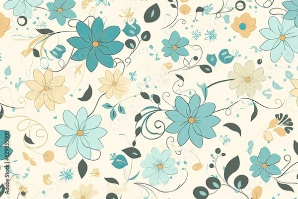 Fototapeta seamless floral background