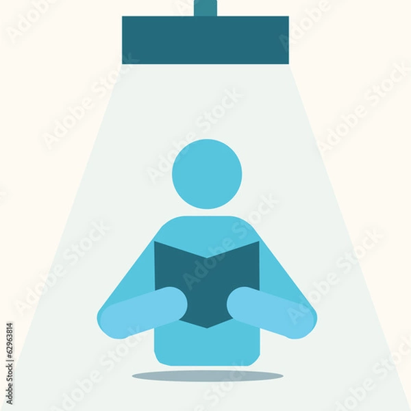 Obraz man reading a book icon