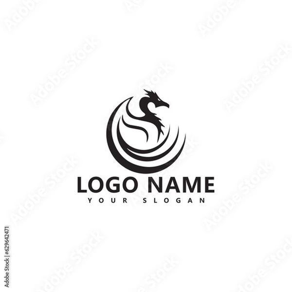Obraz abstract logo design with dragon