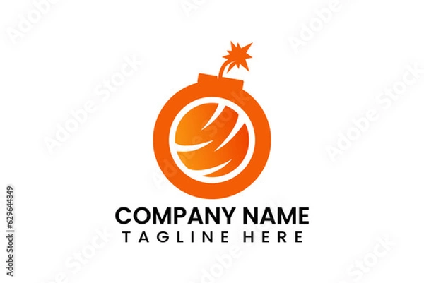 Obraz Flat vector bomb orange logo modern style template