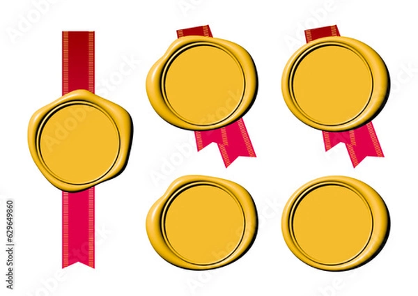 Fototapeta シーリングワックスとリボン　黄色