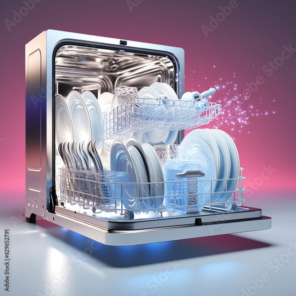 Obraz dishwasher advertising splatter 