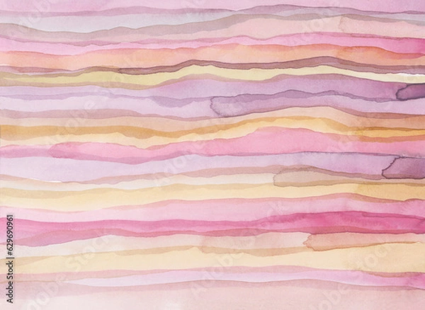 Fototapeta Ink Wave watercolor hand drawn strip line stain blot. Paper marble texture background.