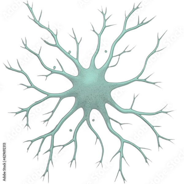 Obraz 3d rendered illustration of a neuron, blue neuron, vector
