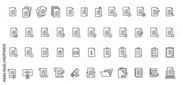 Fototapeta Documents icon set