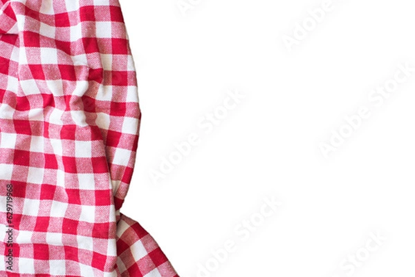 Fototapeta Part of checkered napkin, untucked with transparencies, PNG format