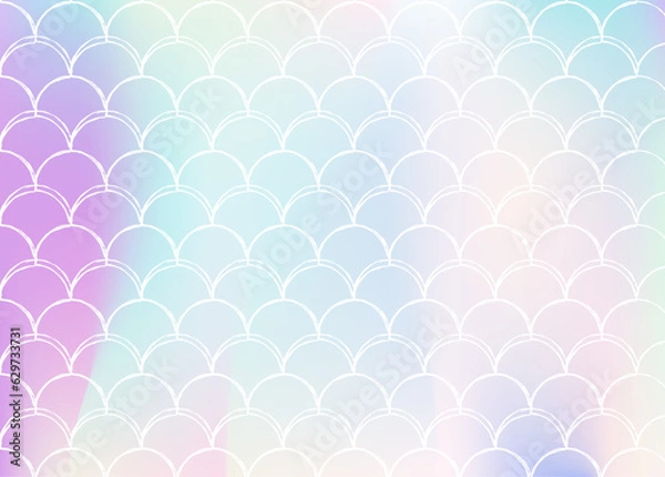 Fototapeta Mermaid scales background with holographic gradient.