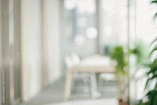 Fototapeta Table Top And Blur Office of the Background