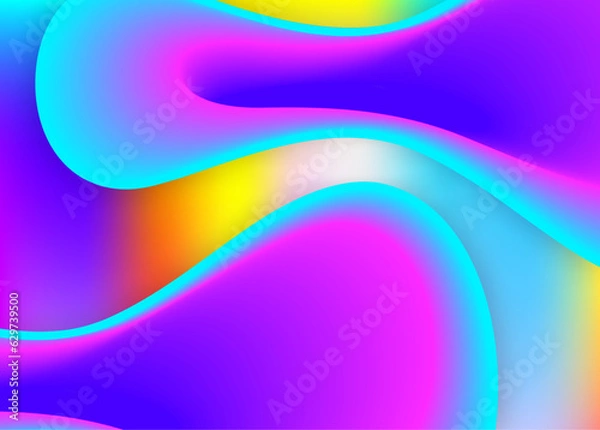 Fototapeta Fluid background with liquid dynamic elements and shapes.