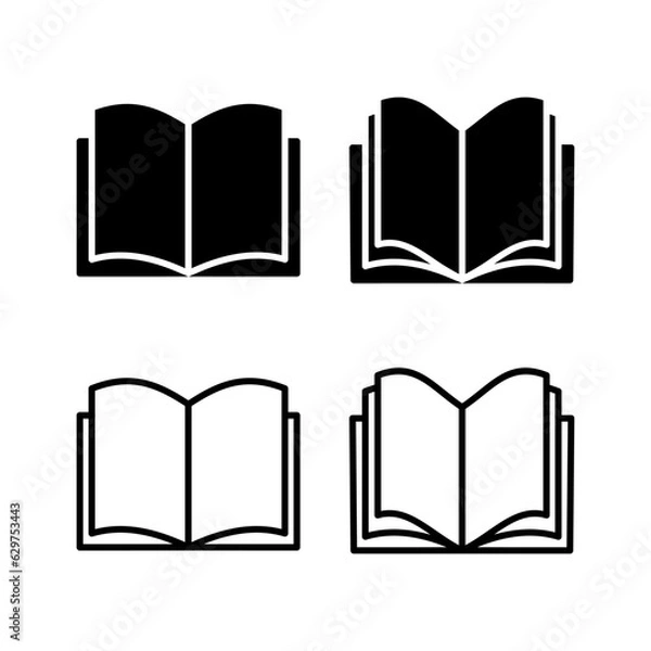 Fototapeta Book icon vector. Open book vector icon.