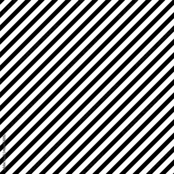 Fototapeta Diagonal striped pattern. Black white seamless background